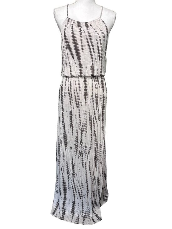 Cynthia Rowley Dresses & Skirts - Cynthia Rowley Gray Tie-Dye Maxi Dress M Elastic Waist & Spaghetti Straps Travel